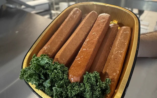 House-made sausages and prepared foods at Grinders Meat Market