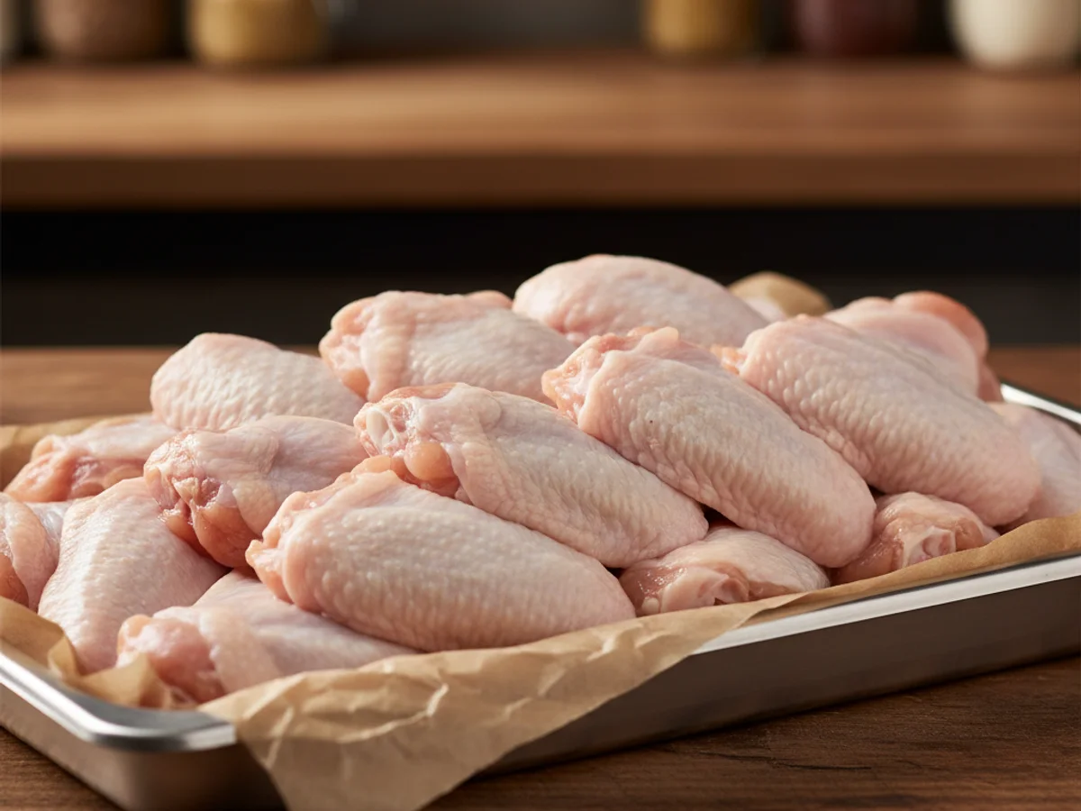 Fresh chicken wings at Grinders Meat Market