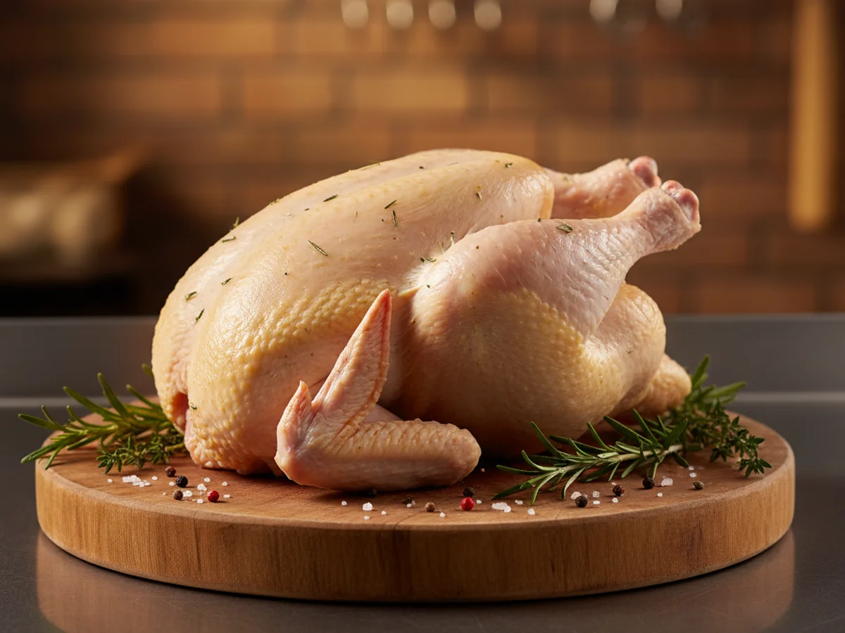 Freshly prepared chicken at Grinders Meat Market